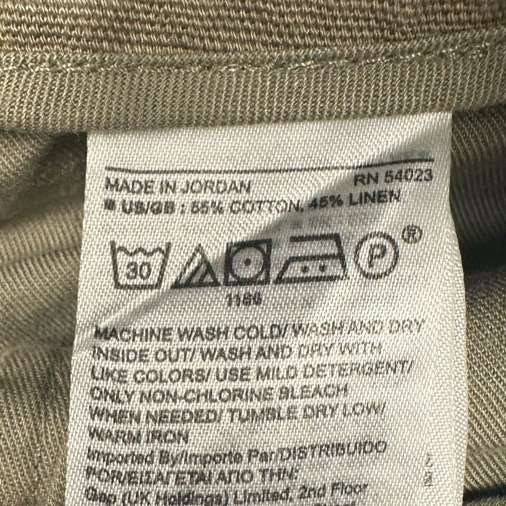 Banana Republic Women's Khaki-Green Linen Cotton Pleated Belted Shorts Size 14 - Picture 11 of 12
